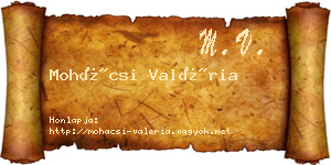 Mohácsi Valéria névjegykártya