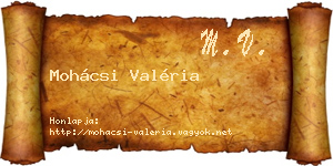Mohácsi Valéria névjegykártya