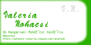 valeria mohacsi business card